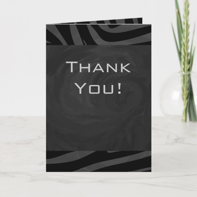 Monogram Zebra Black and Grey Card (Front)