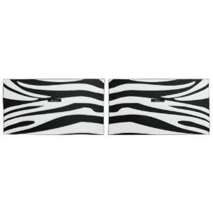 Monogram Zebra black & white stripes print pattern Pillowcase