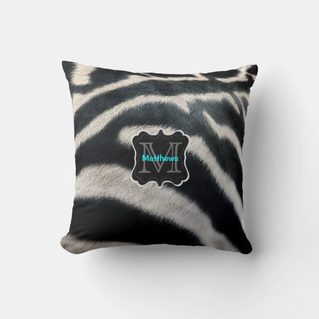 Monogram Zebra Photo Cushion (Front)
