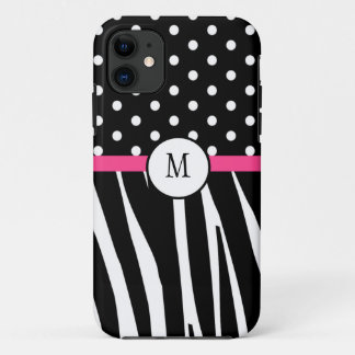 Monogram Zebra Print  iphone cover