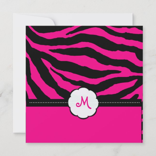 Monogram/Zebra Stripes, DIY colour, et al. Invitation (Front)