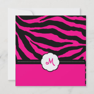 Monogram/Zebra Stripes, DIY colour, et al. Invitation