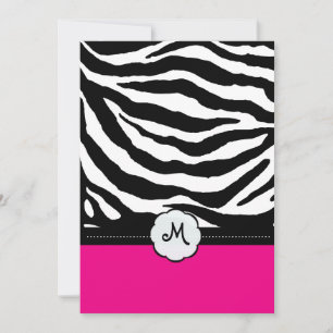 Monogram/Zebra Stripes Wedding Invitations