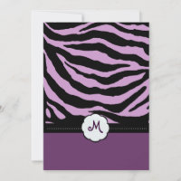 Monogram/Zebra Stripes Wedding Invitations