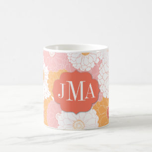 Monogram Zinnia Coffee Mug