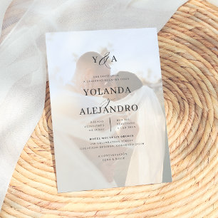 Monograma de Boda Invitaciones Elegantes con Foto Invitation