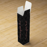 Monogramed Black Monotones Floral Damasks Pattern Wine Gift Box<br><div class="desc">Monogramed elegant black monochromatic vintage floral damasks pattern. Customisable text in suggested pink.</div>