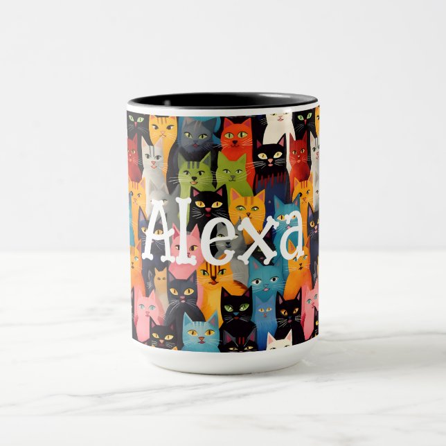Monogramed Cats Mug (Center)