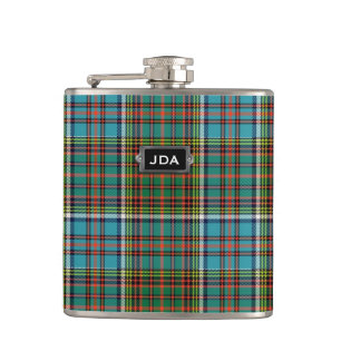 Monogramed Clan Anderson Tartan Plaid Flask