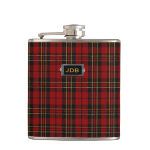 Monogramed Clan Brodie Tartan Plaid Flask