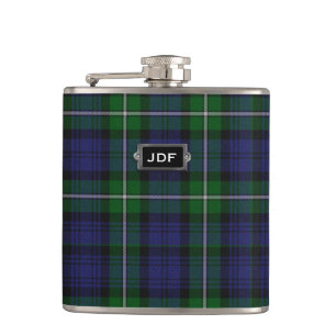 Monogramed Clan Forbes Tartan Plaid Flask