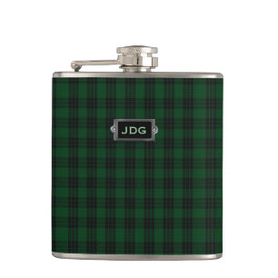 Monogramed Clan Graham Tartan Plaid Flask