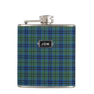 Monogramed Clan Keith Tartan Plaid Flask