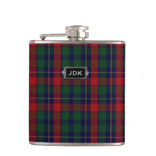 Monogramed Clan Kilgour Tartan Plaid Flask