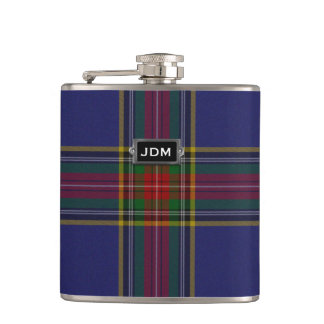 Monogramed Clan MacBeth Tartan Plaid Flask