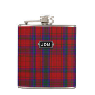 Monogramed Clan MacDougall Tartan Plaid Flask