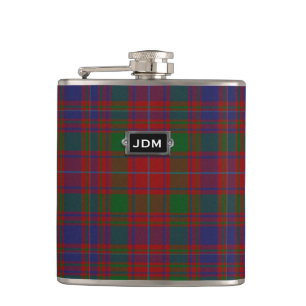 Monogramed Clan MacIntyre Tartan Plaid Flask