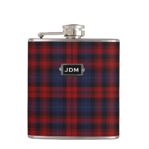 Monogramed Clan MacLachlan Tartan Plaid Flask