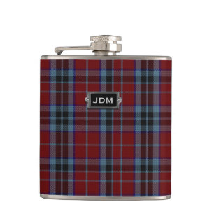Monogramed Clan MacTavish Tartan Plaid Flask