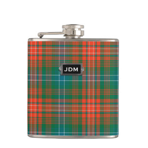 Monogramed Clan Wilson Tartan Plaid Flask