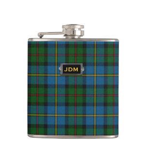 Monogramed Classic MacLeod Tartan Plaid Flask