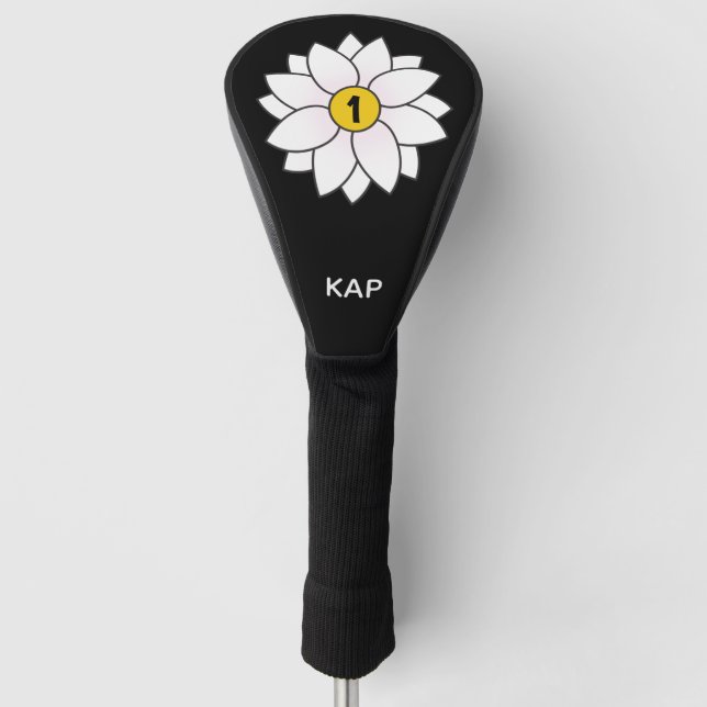 Monogramed Daisy Golf Club Head Cover (Front)