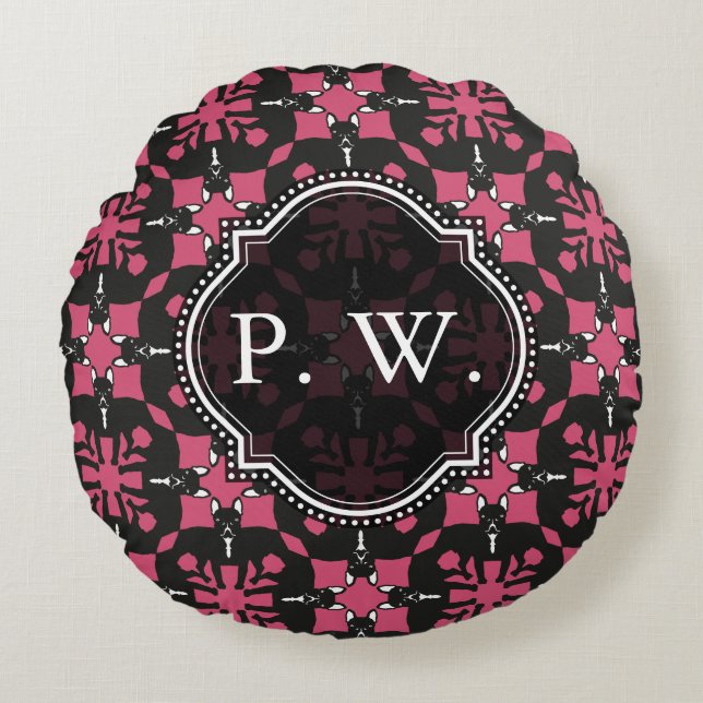 Monogramed French Bulldog Pillow (Front)