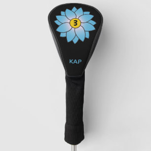 Monogramed Illustrated Yellow Daisy Head Cover