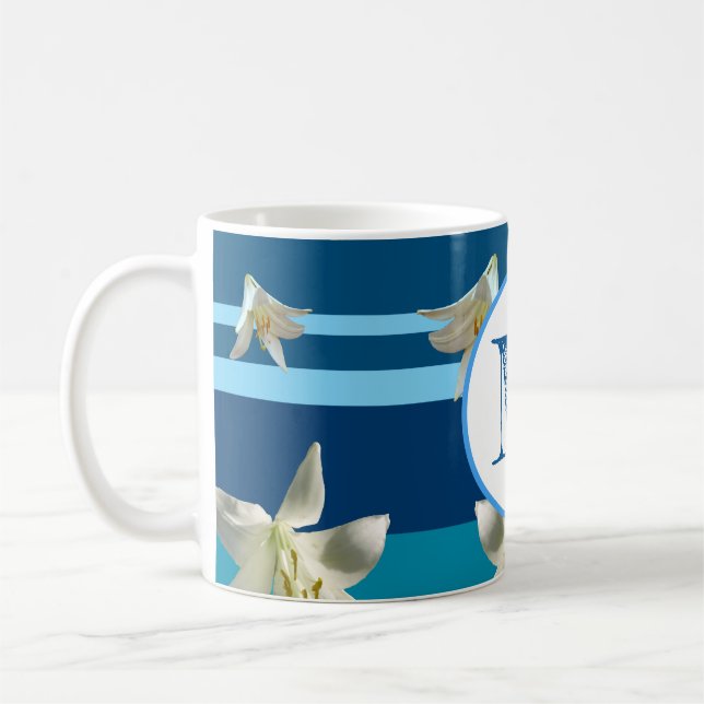 Monogramed Mug in Blue (Left)