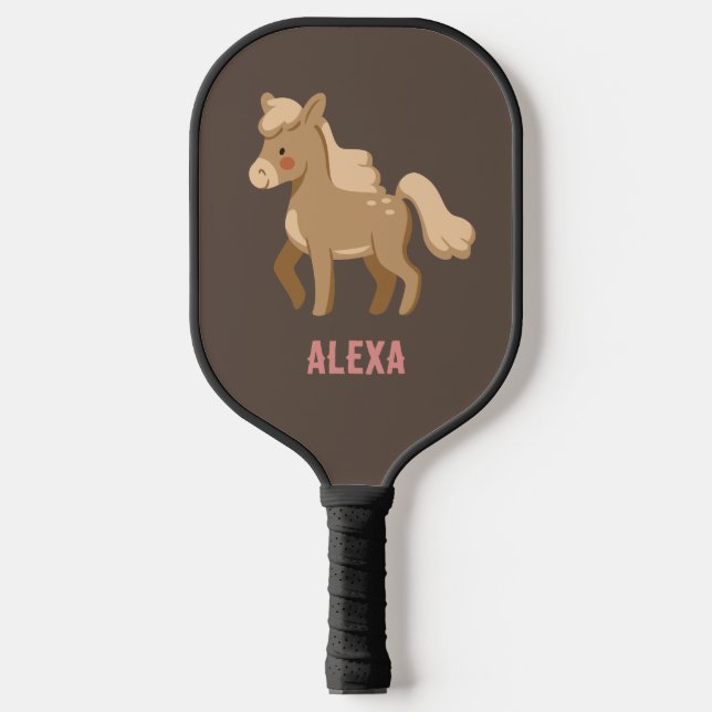 Monogramed Personalised Pony Equestrian Horse Girl Pickleball Paddle (Front)