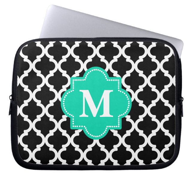 monogramed quatrefoil laptop sleeve (Front)