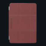 Monogramed Vintage Burgundy Red Faux Leather iPad Mini Cover<br><div class="desc">Cool burgundy red tones vintage leather look(image) with stitches effect(image effect) and customisable monogram</div>