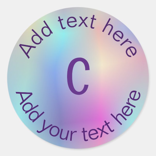 monogramm classic round sticker (Front)