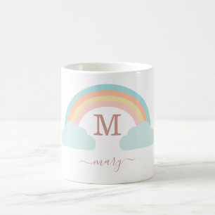 Monogramm, kundenspezifischer Regenbogen Coffee Mug