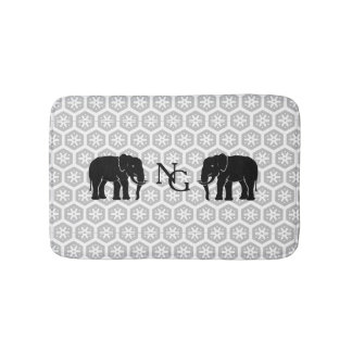 Monogramm Pair of Majestic Black Elephants Bath Mat