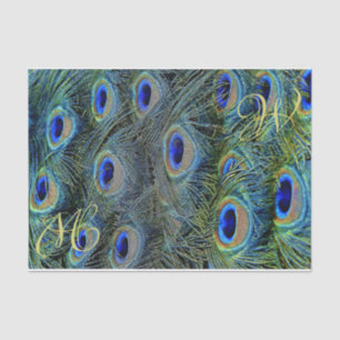 Monogrammable Peacock Feather Tissue Paper