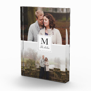 Monogrammed 2 Photo Collage Block
