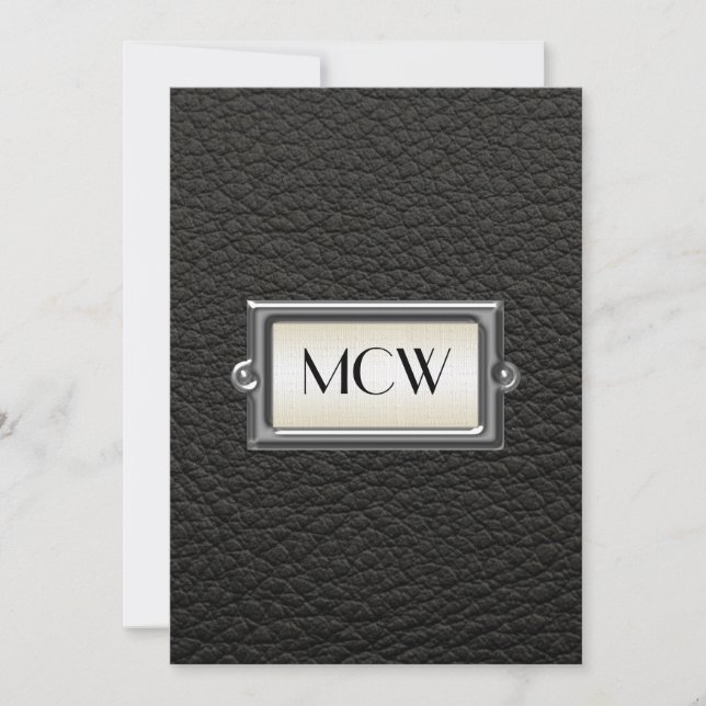 Monogrammed 3-Letter Executive Men's Personalised Invitation (Front)