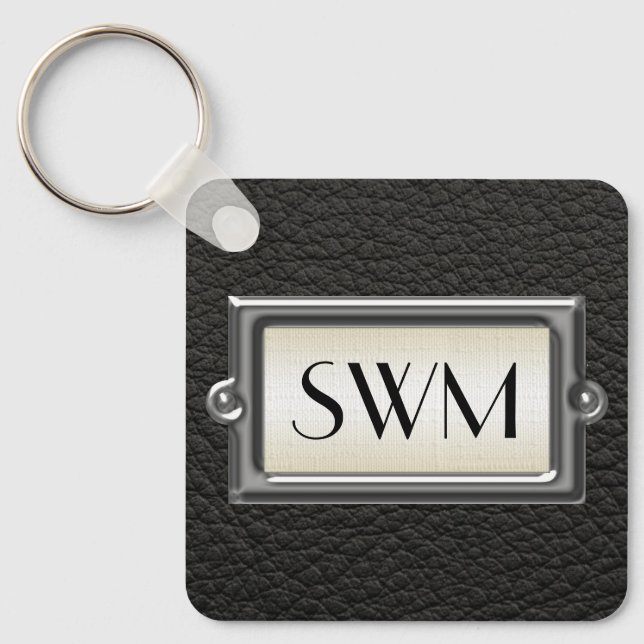 Monogrammed 3-Letter Executive Men's Personalised Key Ring (Front)