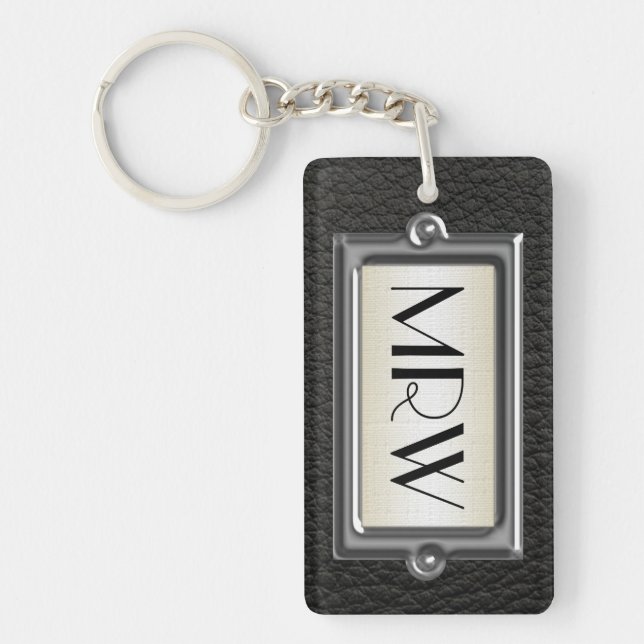 Monogrammed 3-Letter Executive Men's Personalised Key Ring (Front)