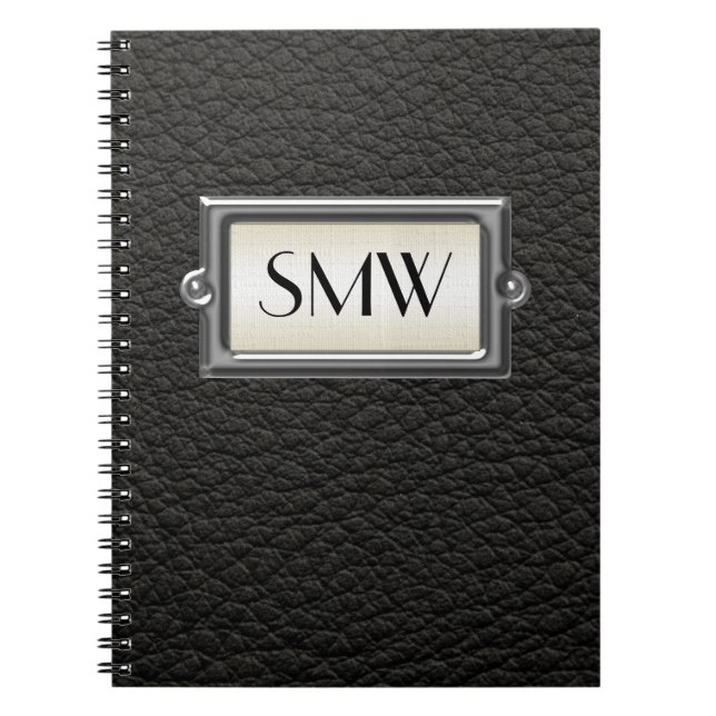Monogrammed 3-Letter Executive Men's Personalised Notebook (Front)