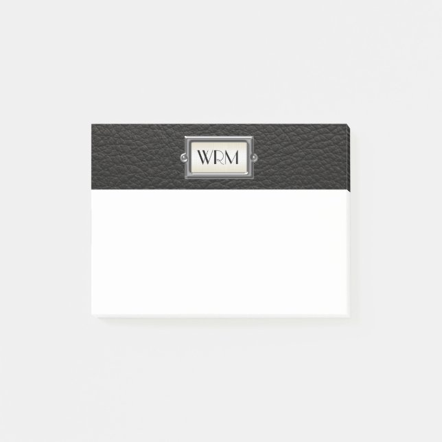 Monogrammed 3-Letter Executive Men's Personalised Post-it Notes (Front)
