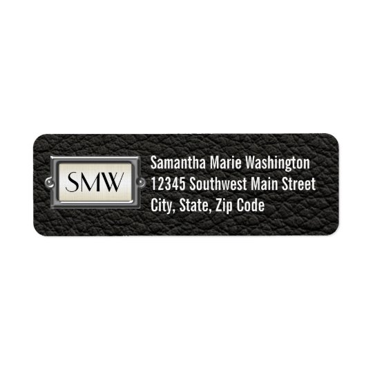 Monogrammed 3-Letter Executive Men's Personalised Return Address Label