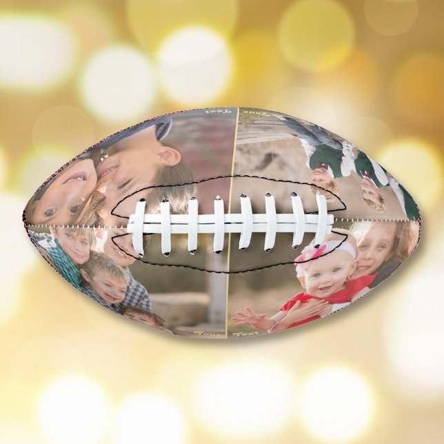 Monogrammed 4 Photo Collage Birthday Fathers Day Football (Monogrammed 4 Photo Collage Birthday Fathers Day Football)
