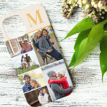 Monogrammed 6 Photo Collage Cream Yellow<br><div class="desc">Monogrammed photo collage iPhone case which you can personalise with 6 of your favourite photos and your initial. The template is set up ready for you to add your photos, working top to bottom on the left side, then top to bottom on the right side. The design has an ivory...</div>