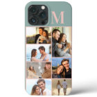 Monogrammed 7 Photo Collage on Green