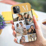 Monogrammed 7 Photo Collage on Ochre Yellow iPhone 11 Pro Max Case<br><div class="desc">Monogrammed photo collage iPhone case which you can personalise with 7 of your favourite photos and your initial. The template is set up ready for you to add your photos, working top to bottom on the left side, then top to bottom on the right side. The design has an ochre...</div>