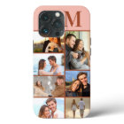 Monogrammed 7 Photo Collage on Terracotta Peach