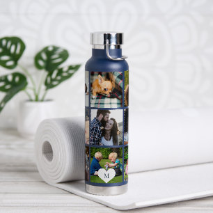 Monogrammed 9 photos personalised water bottle