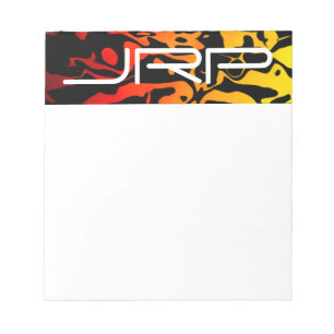 Monogrammed Abstract Lava Swirl Notepad